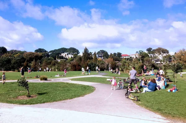 Auckland Května 2016 People Návštěva Doméně Onepoto Velmi Oblíbeným Turistickým — Stock fotografie