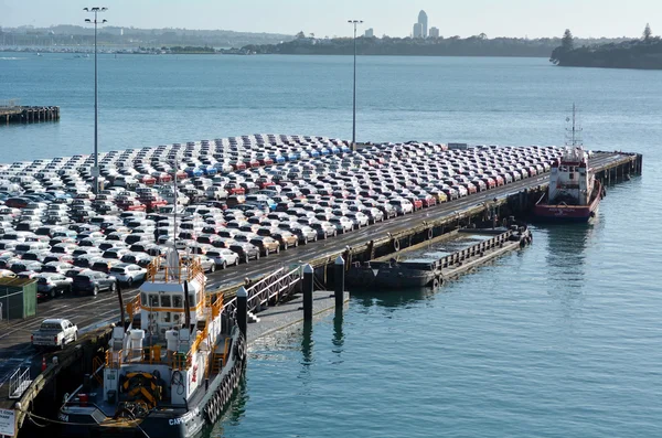 Auckland Mayo 2016 Mayo Coches Nuevos Captain Cook Wharf Puertos —  Fotos de Stock