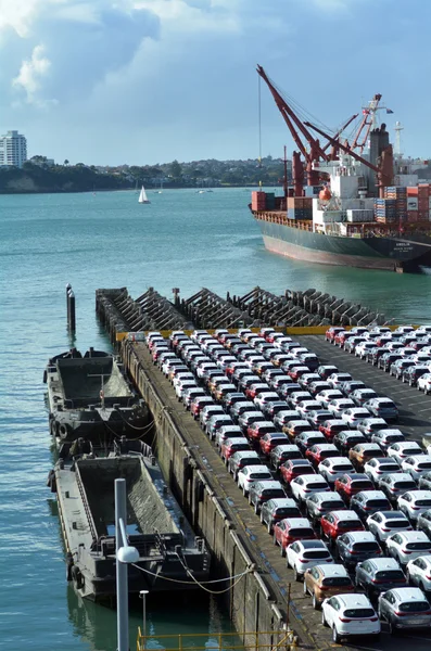 Auckland May 2016 May New Cars Captain Cook Wharf Ports — Stock Photo, Image