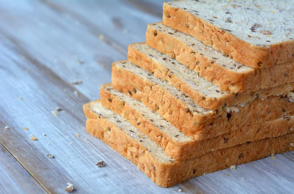 Fresh sliced bread slices in a shape of stair case — Stock Photo, Image