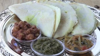 Hint yemekleri, ile Sambar ile Channa Masala Dosa