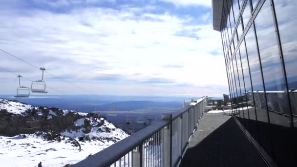 Mount Ruapehu tepesine teleferik — Stok video