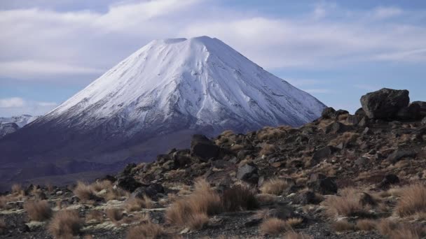 Winterlandschap van Mount Ngarahoe — Stockvideo