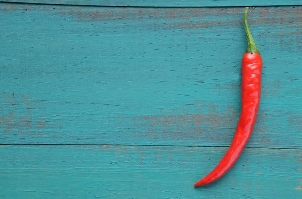 Plat lag weergave van een warme rode chilipeper. — Stockfoto