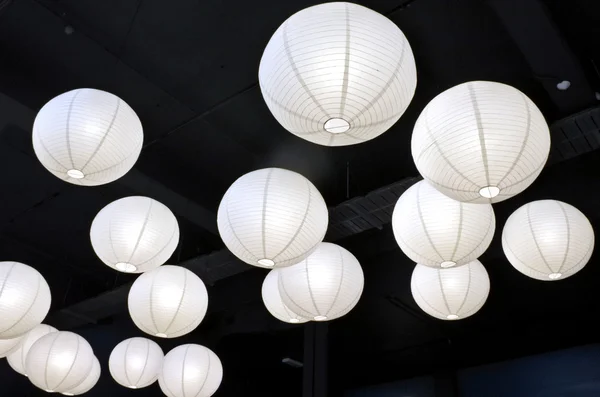 Fehér papír lámpa lámpák — Stock Fotó