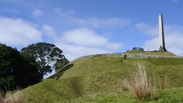 One Tree Hill Cornwall Park Egyike Legrégebbi Legnépszerűbb Park Auckland — Stock videók