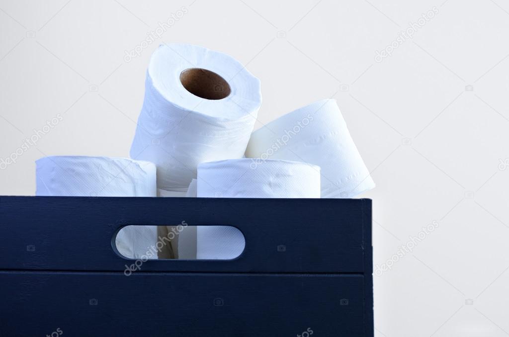 Toilet papers in a box.
