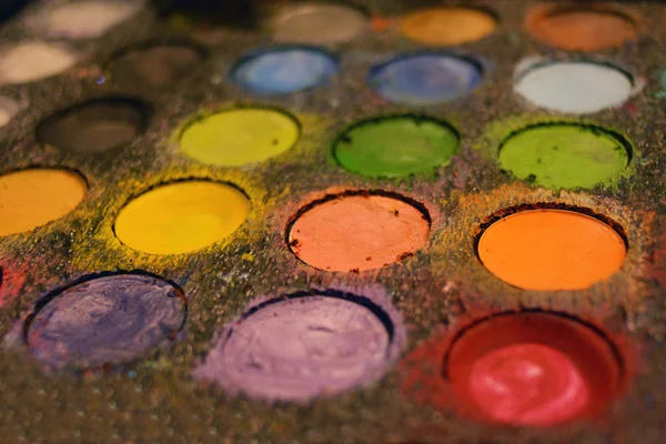 Kit maquillage visage peinture artiste couleurs — Photo