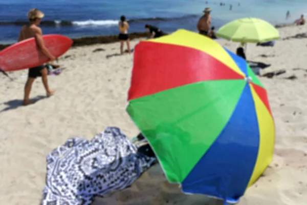 Desenfocado Ocupado Mar Playa Fondo — Foto de Stock