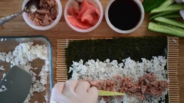 Pov Perspectiva Personal Itamae Chef Japonés Preparando Sushi — Vídeos de Stock