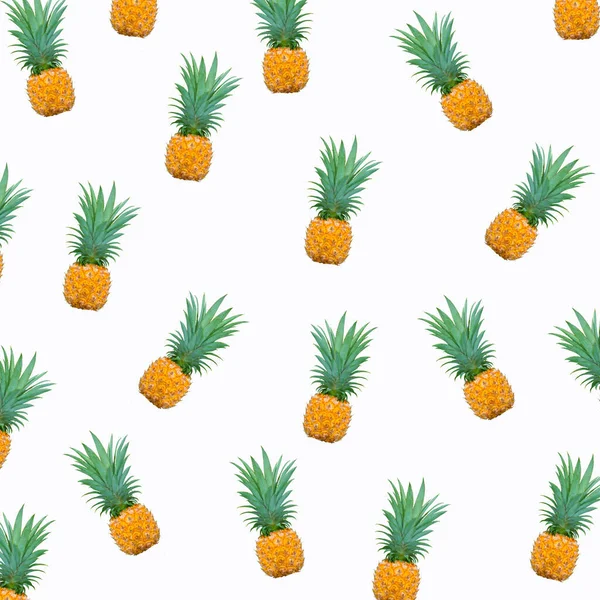 Verspreid Ananas Witte Achtergrond — Stockfoto