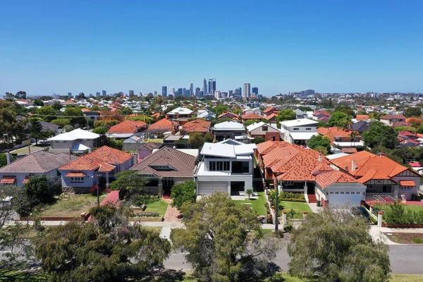 Veduta Aerea Del Paesaggio Urbano Suburbano Perth Western Australia — Foto Stock