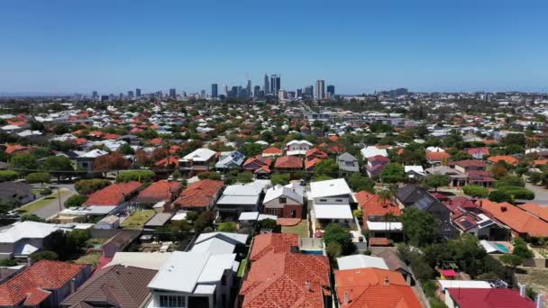 パースの空中都市郊外の街並み Western Australia — ストック動画