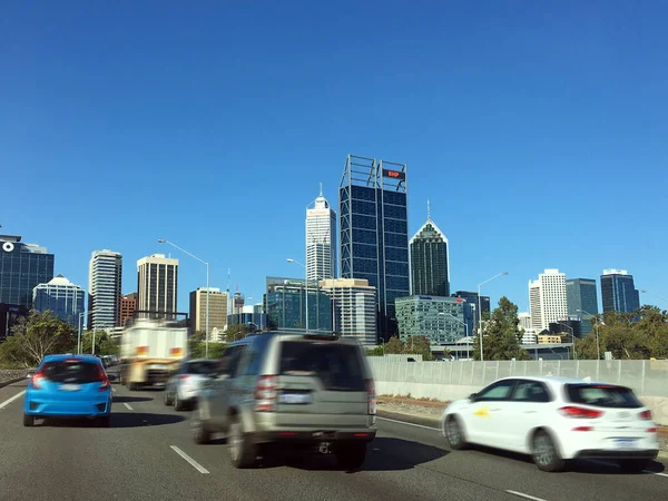 Perth Dec 2020 Rush Hour Traffic Perth West Australië Zijn — Stockfoto