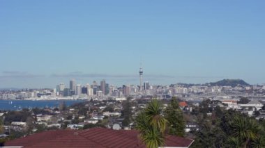 Auckland City gökyüzü panoramik manzara manzarası