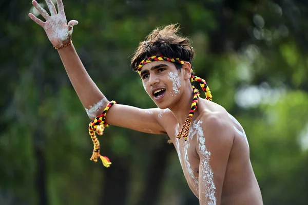 Perth Ene 2021 Los Aborígenes Australianos Bailan Danza Tradicional Durante — Foto de Stock