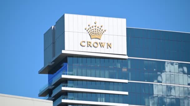 Perth Feb 2021 Het Crown Casino Perth West Australië Honderden — Stockvideo