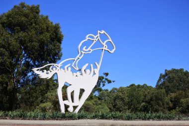 PERTH, WA - 14 MAR 2021: Ascot Racecourse, Batı Avustralya 'da 19. yüzyılın sonlarında Batı Avustralya at yarışı endüstrisinin seçkin bir sosyal kurumu olarak kuruldu..