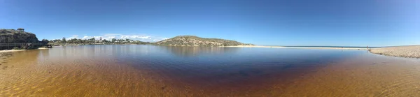 Panoramic landscape view of Moore River in Guilderton, Western Australia.