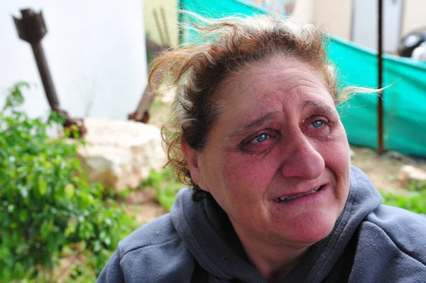 Sderot Isr Dec 2008 Israeli Woman Suffering Post Traumatic Stress — Stock Photo, Image