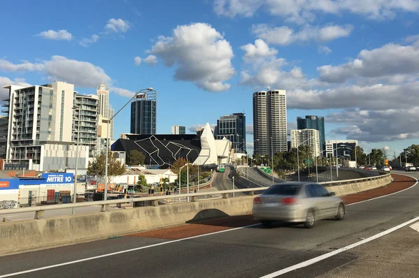 Perth June 2021 Perth City Skyline View Intercity Motorway According — Stock Photo, Image