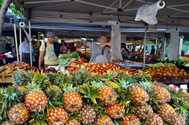 Jan çiftçi pazarlarında Brisbane şehrinde güçler