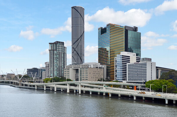 BRISBANE, AUS - SEP 24 2014:Brisbane Skyline.It is Australias third largest city, with its fastest growing economy in Australia.