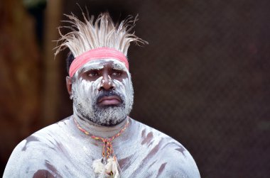 Portrait of one Yugambeh Aboriginal man clipart