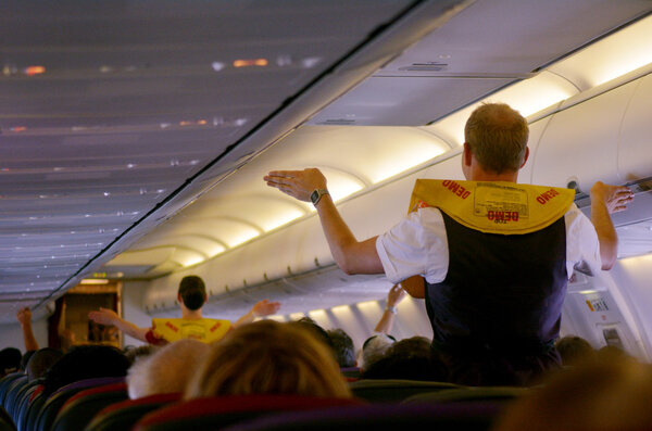 Pre-flight safety demonstration