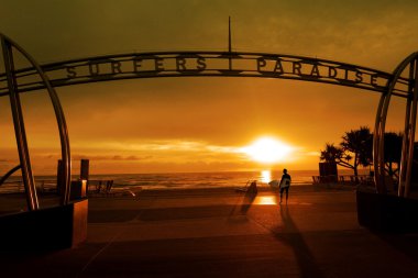 Sörfçü Surfers Paradise Gold Coast Queensland Avustralya