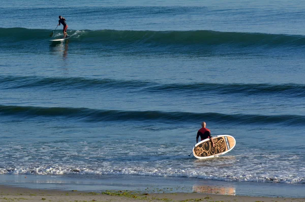 Folk surfar på stå upp pedallådan — Stockfoto