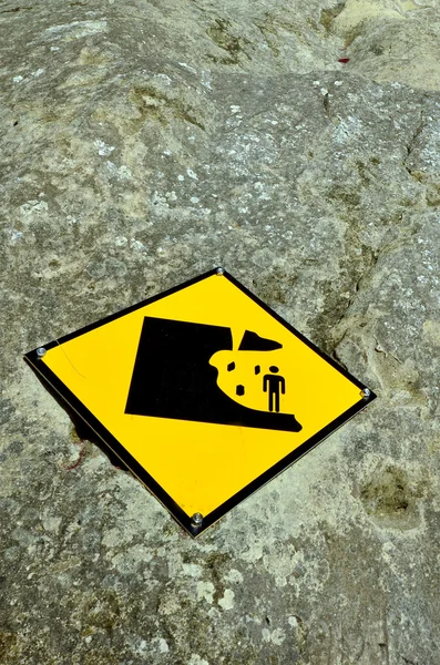 Falling Rock Sign — Stock Photo, Image