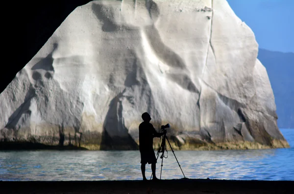 Fotógrafo de viagem em Te Whanganui — Fotografia de Stock