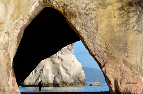 Fotógrafo de viagem em Te Whanganui — Fotografia de Stock