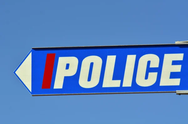 Panneau routier de police — Photo