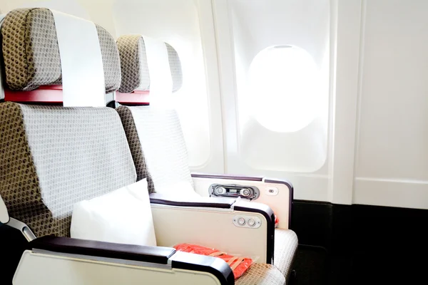 Сидіння пасажирів літака — стокове фото