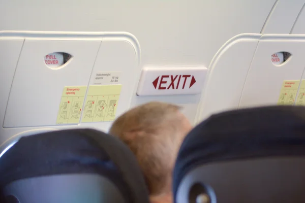 Commercial passengers plane exit doors — Stock Photo, Image