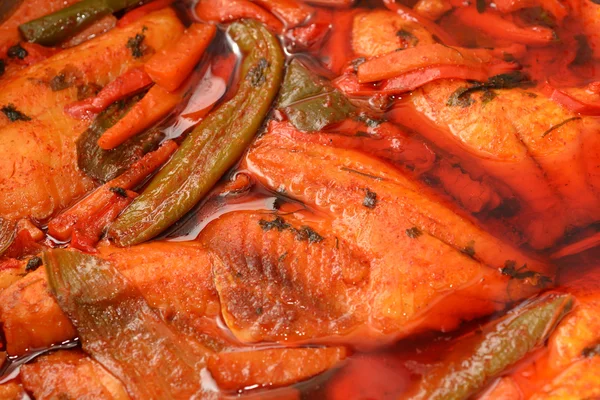 Plato de pescado picante Hraimeh — Foto de Stock