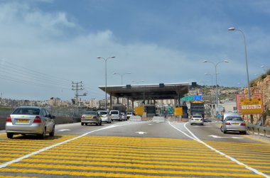 Israel Border Police checkpoint to Jerusalem  clipart