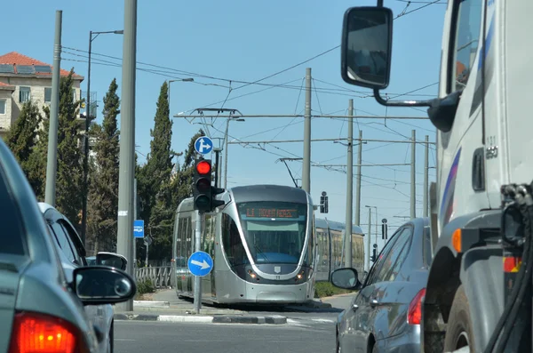 Jerusalem Light Rail tram — Stock Photo, Image