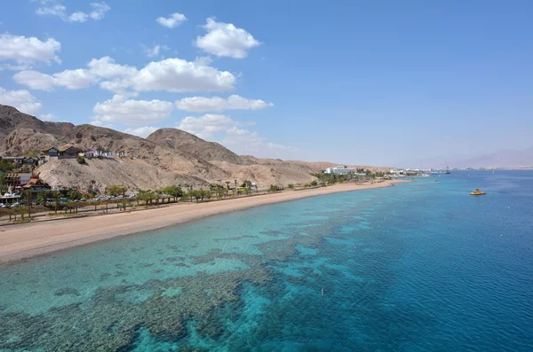 Seascape antenowe rezerwatu przyrody Coral Beach w Ejlat, Izrael. — Zdjęcie stockowe