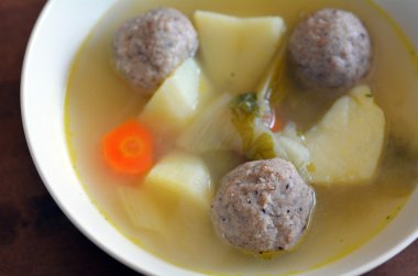 Matzah topları Yahudi çorbası 