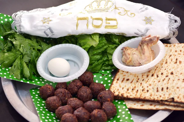 Pascha seder plaat - Joodse feestdagen — Stockfoto