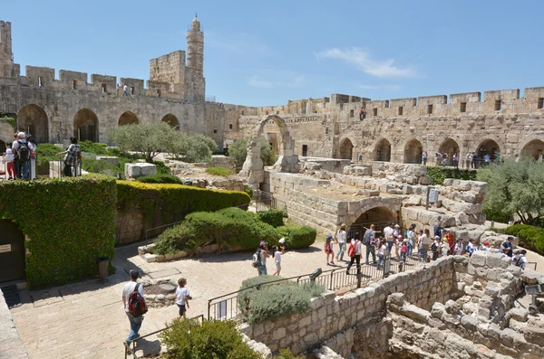 Башня Давида Иерусалимской цитадели - Израиль — стоковое фото