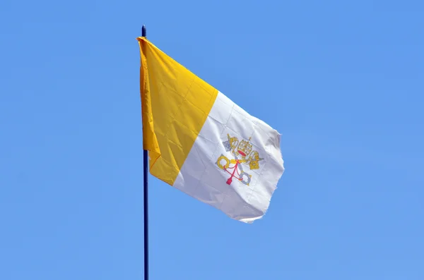 Vlag van Vaticaanstad en de Heilige zien in Jeruzalem, Israël — Stockfoto