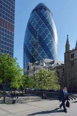 30 St Mary Axe tower building in City of london, UK