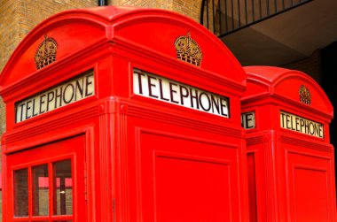 Two Red telephone boxes in London, UK
