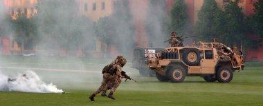 British Army during military  show