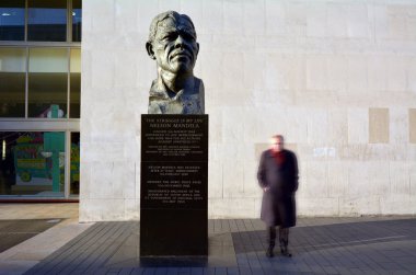 Nelson Mandela sculpture at the Royal Festival Hall in London UK