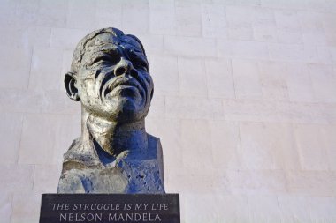 Nelson Mandela sculpture at the Royal Festival Hall in London UK clipart